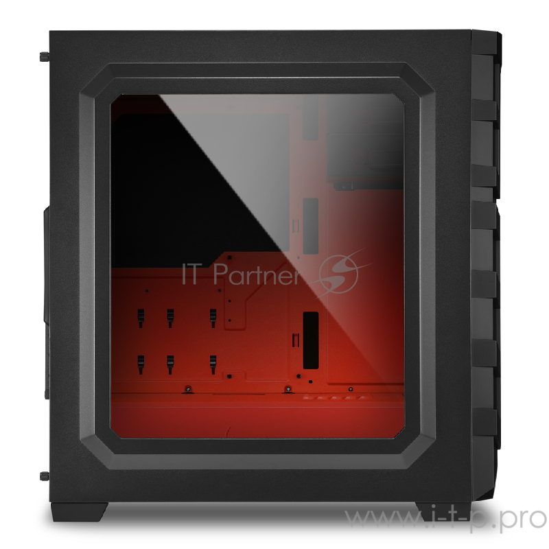 Sharkoon Shark SKILLER SGC1 Window red led игровой корпус чёрный (ATX, акрил, fan 1x120 мм + 1x120 мм, 2xUSB 3.0, audio)