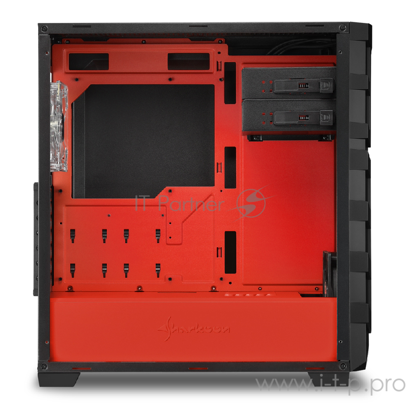 Sharkoon Shark SKILLER SGC1 Window red led игровой корпус чёрный (ATX, акрил, fan 1x120 мм + 1x120 мм, 2xUSB 3.0, audio)