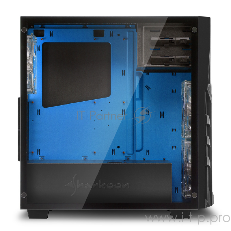 Sharkoon DG7000-G blue led игровой корпус чёрный (ATX, Закаленное стекло, fan 2x120 мм + 1x120 мм, 2 x USB 3.0,2 x USB 2.0, audio)