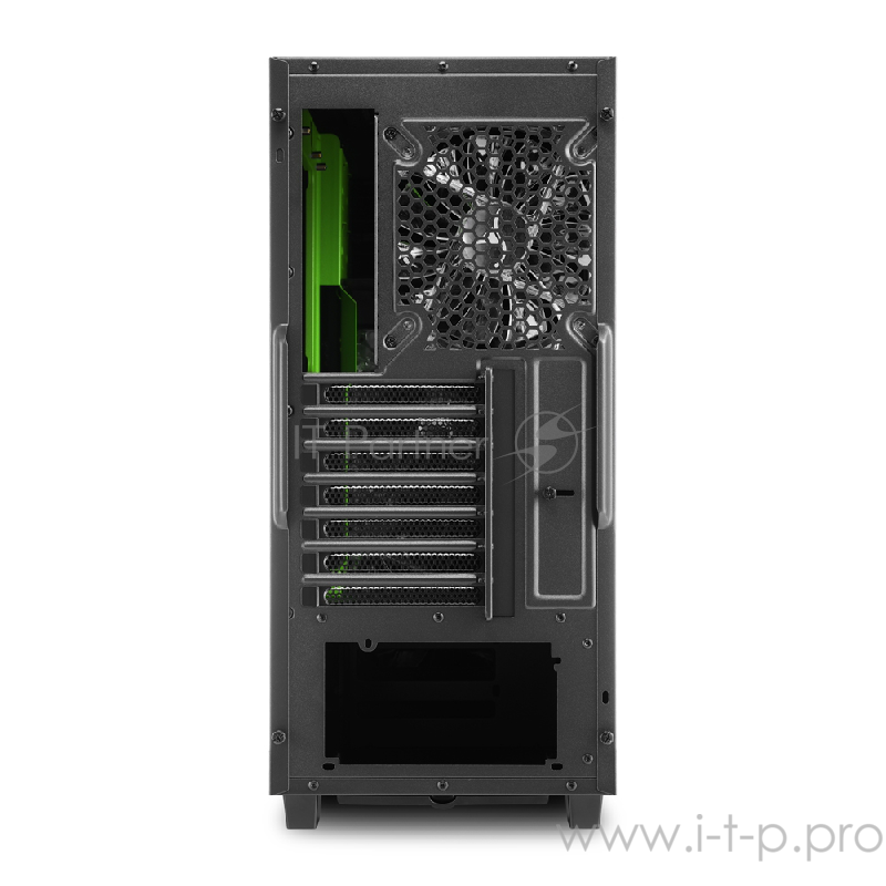 Sharkoon DG7000-G green led игровой корпус чёрный (ATX, Закаленное стекло, fan 2x120 мм + 1x120 мм, 2 x USB 3.0,2 x USB 2.0, audio)