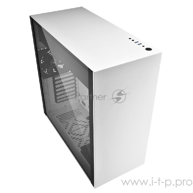 Sharkoon PURE STEEL игровой корпус белый (ATX, закаленное стекло, fan 1x120 мм + 1x120 мм, 2xUSB 3.0, audio)