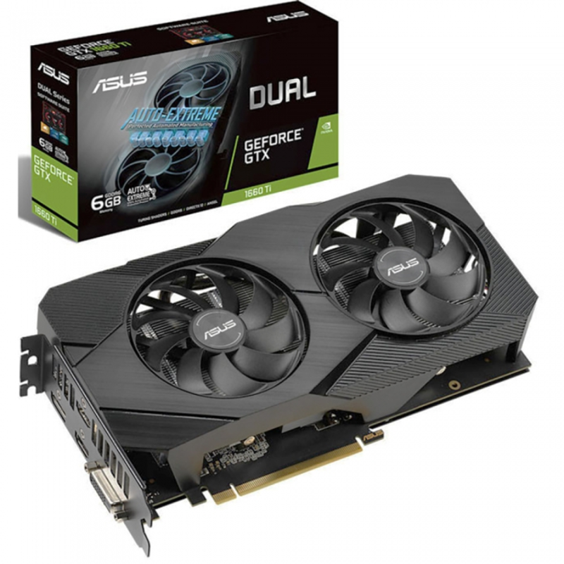 Видеокарта DUAL-GTX1660TI-6G-EVO /GTX1660TI,DVI,HDMI*2,DP,6G,D6
