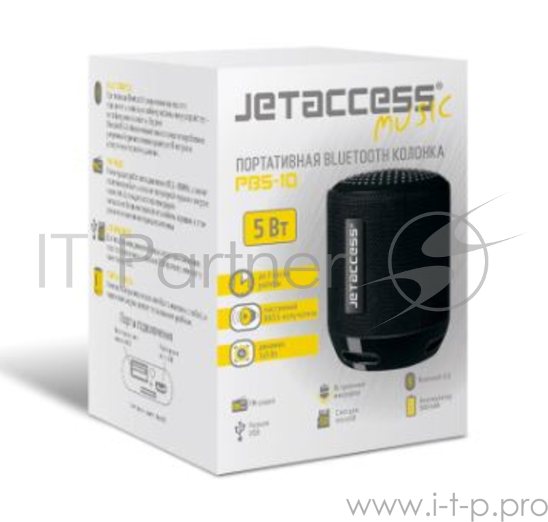 Портативная BLUETOOTH колонка Jet.A PBS-10 красная (1x5Вт динамик, 500mAh аккумулятор)