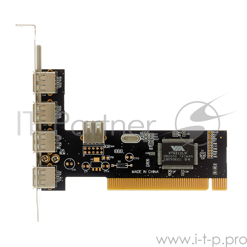 Контроллер Exegate EXE-352 PCI, 4*USB2.0 ext + 1*USB2.0 int (OEM) EX281227RUS