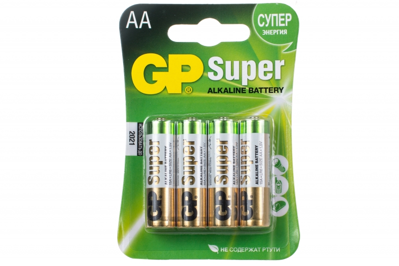 Батарейка GP Super GP15A-2CR4 1.5В AA (4шт./уп.)