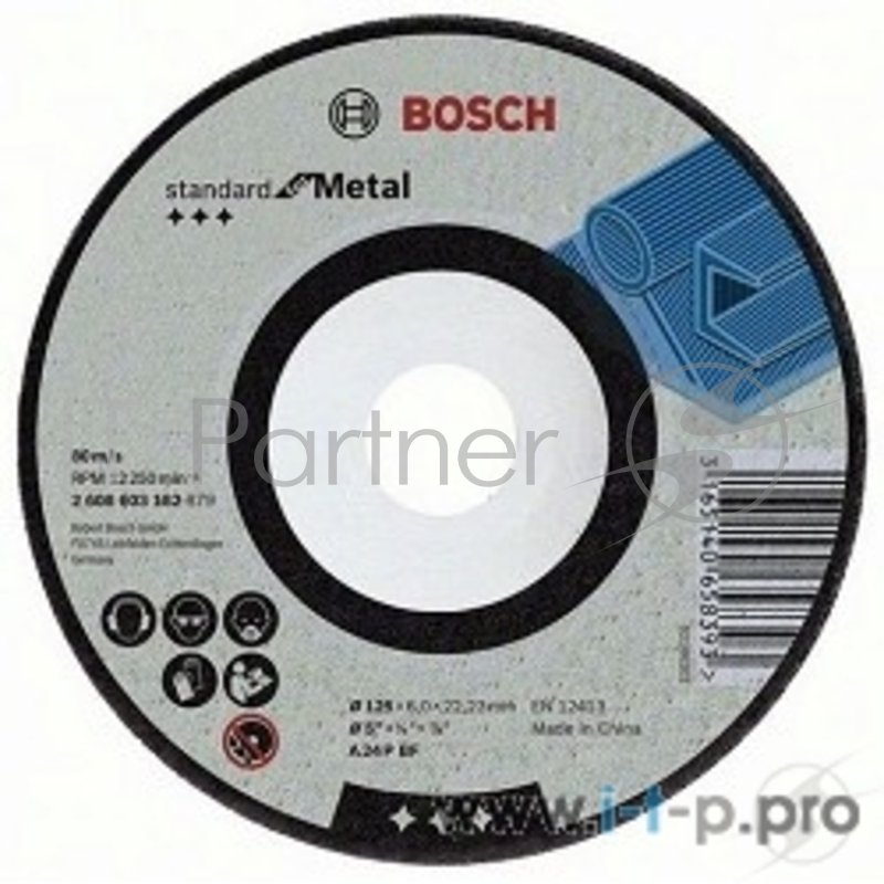 Bosch Bosch 2608603181 Обдирочный круг Standard по металлу 115х6мм SfM, вогнутый