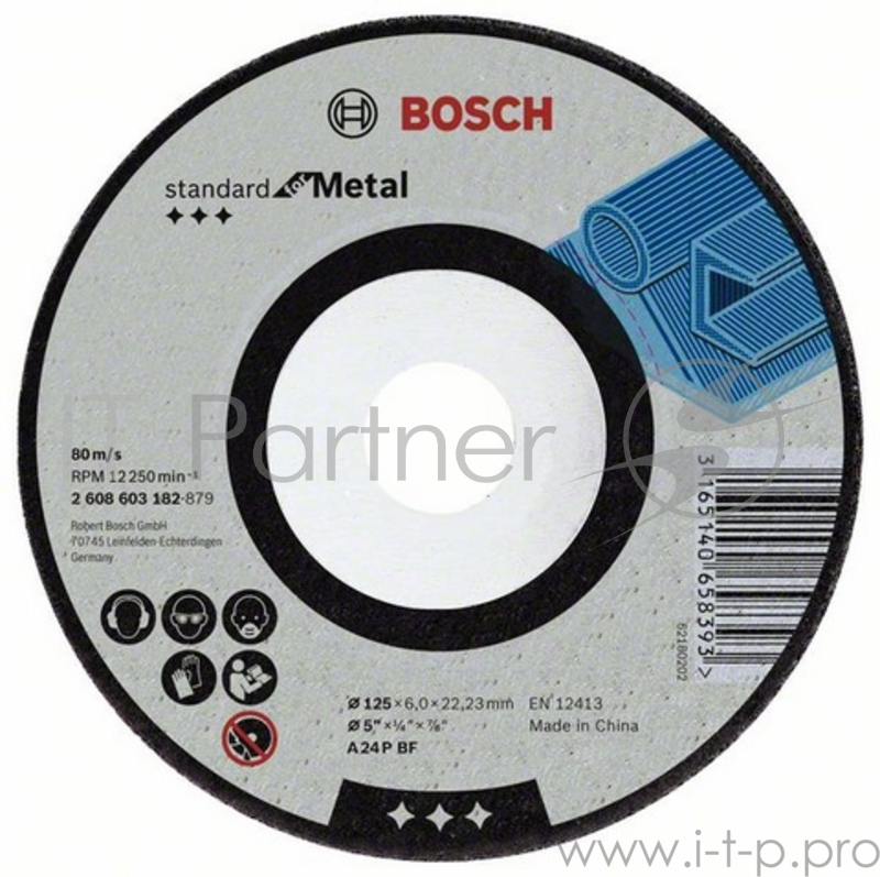Bosch Bosch 2608603183 Обдирочный круг Standard по металлу 180х6мм SfM, вогнутый