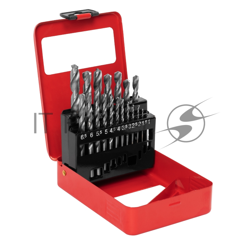 Набор сверл MATRIX 723887 по металлу 1-10мм hss 19шт метал. коробка цил. хвостовик