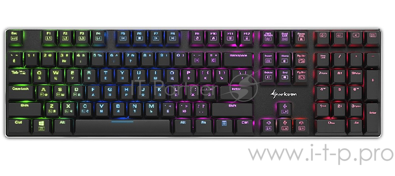 Sharkoon PureWriter RGB Игровая клавиатура (slim, Kailh Red switches, RGB подсветка, USB)