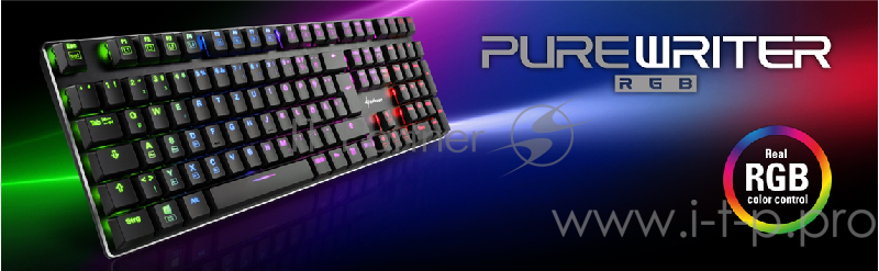 Sharkoon PureWriter RGB Игровая клавиатура (slim, Kailh Red switches, RGB подсветка, USB)