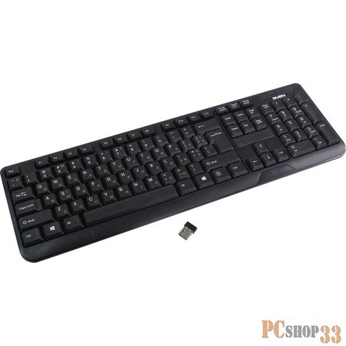 Беспроводная клавиатура SVEN KB-C2200W чёрная (2,4 GHz, 104кл, 1*ААА в компл.), Нет Беспроводная клавиатура SVEN KB-C2200W чёрная (2,4 GHz, 104кл, 1*ААА в компл.), Нет