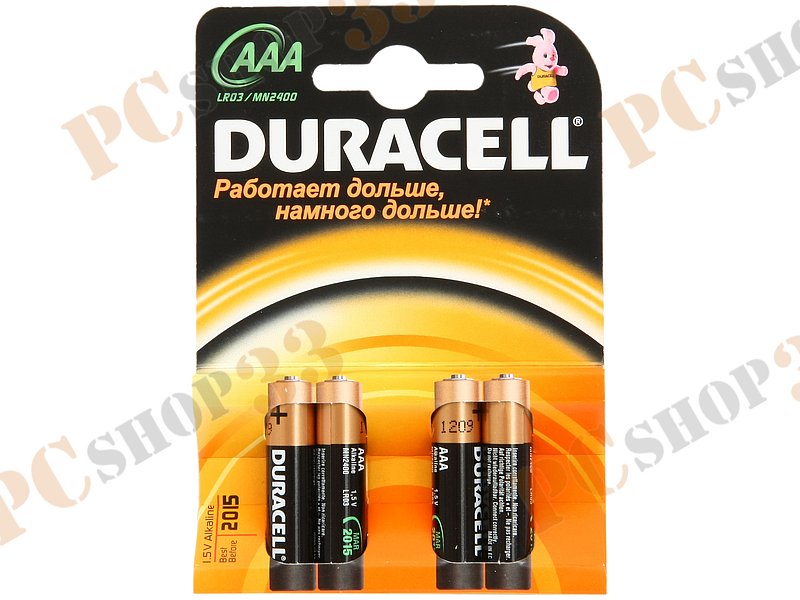 Батарейка Duracell LR03/MN2400 1.5В AAA (4шт./уп.)
