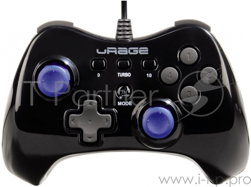 Геймпад Hama uRage Vendetta черный/синий USB виброотдача