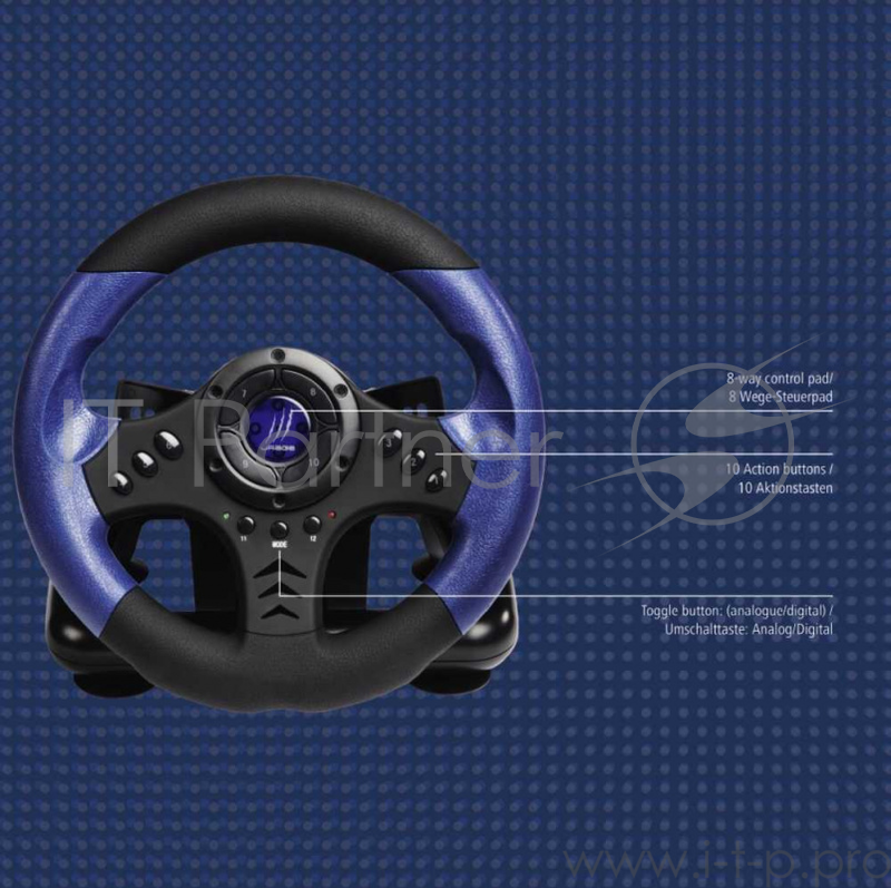 Руль Hama uRage GripZ 12кноп. (с педалями) черный