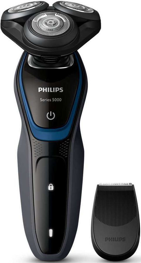 Бритва роторная Philips Series 5000 S5100/06 реж.эл.:3 питан.:элек.сеть/аккум. черный/синий