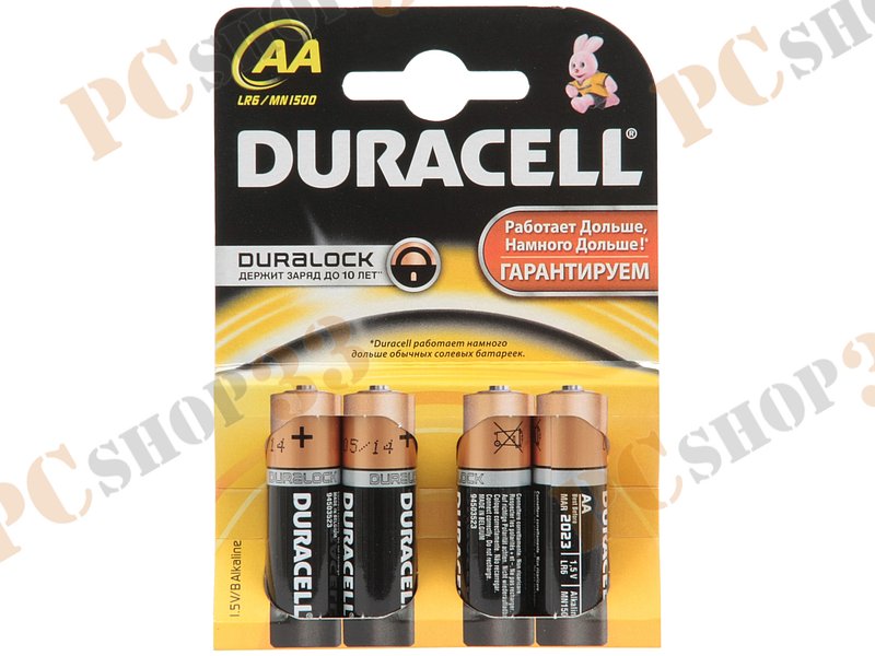Батарейка Duracell LR6/MN1500 1.5В AA (4шт./уп.)