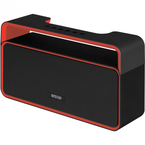 Аудиомагнитола Mystery MBA-613UB черный/красный 10Вт/MP3/FM(dig)/USB/BT/microSD