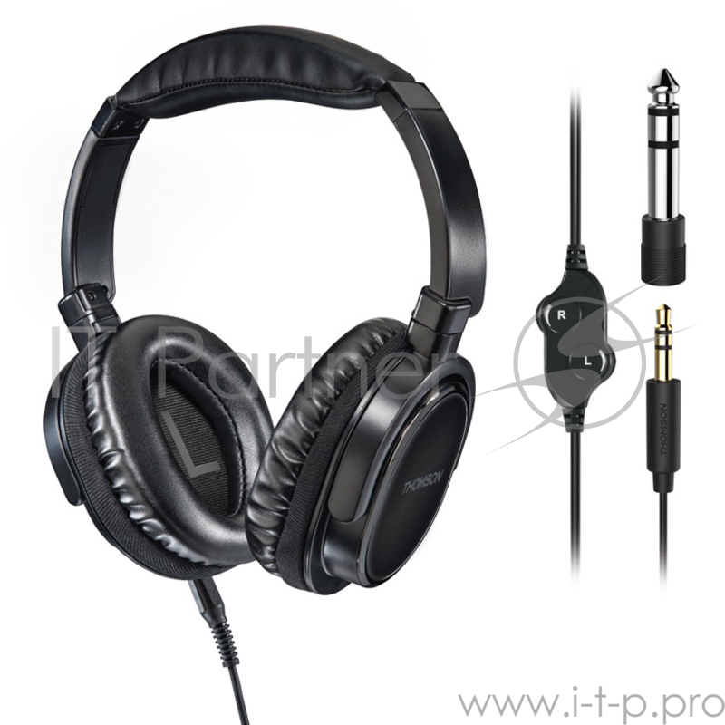 Наушники мониторы Thomson HED4508 8м черный проводные (оголовье)