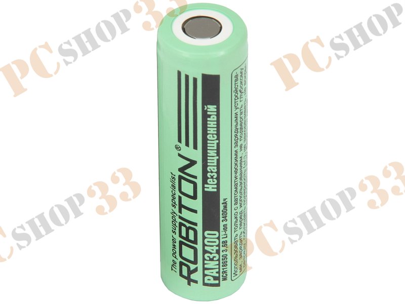 Аккумулятор Robiton PAN3400 452-316, 3.6В 3400мАч Li-Ion 18650 незащищенный (1шт./уп.)
