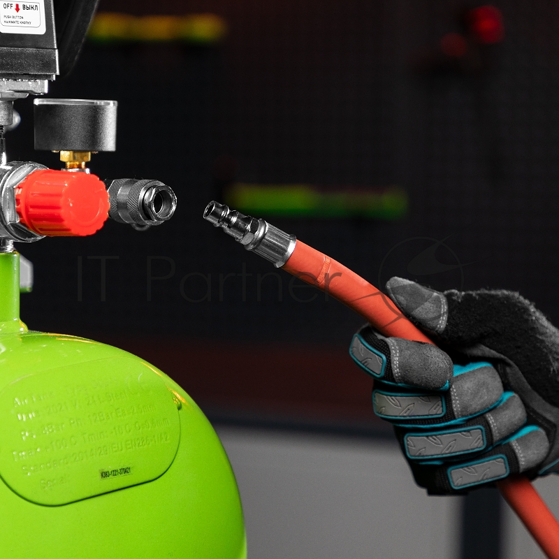 STELS Шланг пневматический резиновый, 10x16мм, 24 бар, армированный, быстросъем , 10м// STELS 57021