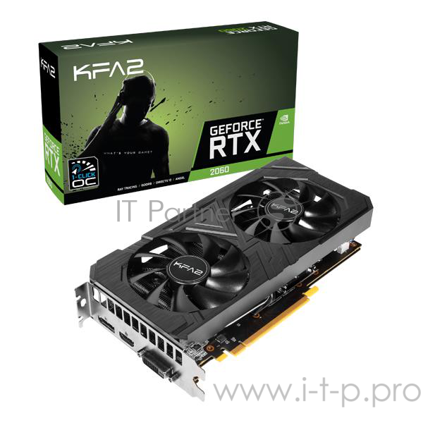 Видеокарта PCIE16 RTX2060 6GB GDDR6 RTX 2060 EX BLACK 6G KFA2