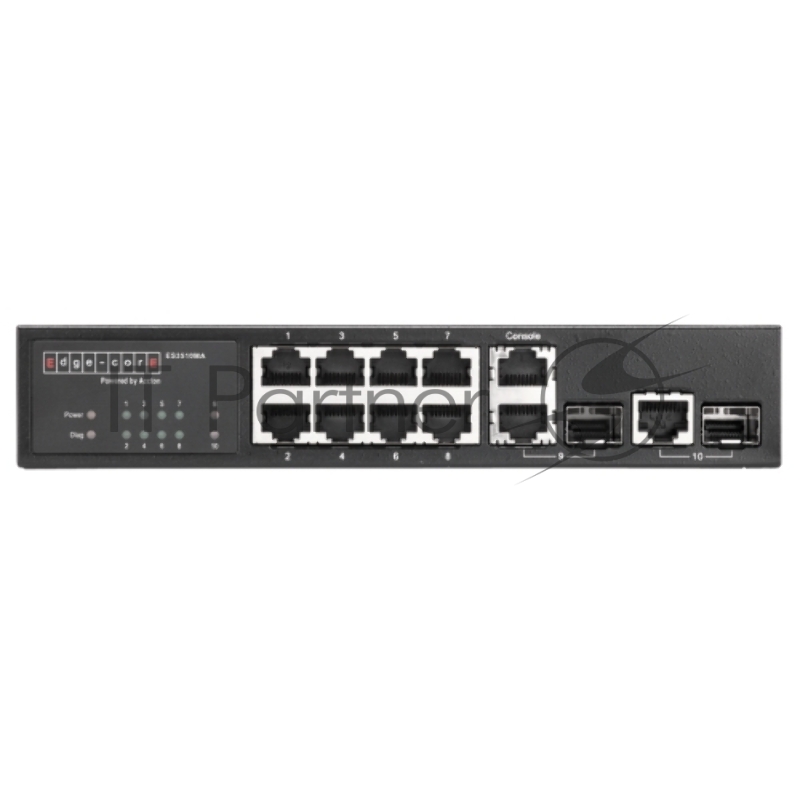 Коммутатор 8-Port 10/100BASE-TX + 2 Combo G (RJ-45/SFP), SFP dual speed 100BASE-X/1000BASE-X, Fanles