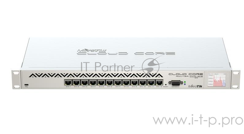 Сетевое оборудование MikroTik CCR1016-12G Cloud Core Router Маршрутизатор (12) 10/100/1000 Mbit/s Gigabit Ethernet with Auto-MDI/X Tilera Tile-Gx16 2GB RAM OS: L6