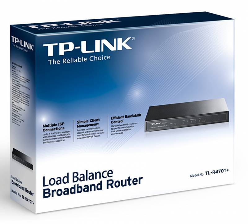Сетевое оборудование TP-Link TL-R470T+ Широкополосный маршрутизатор с балансировкой нагрузки SMB