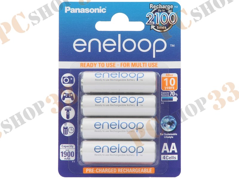 Аккумулятор Panasonic eneloop BK-3MCCE/4BE, 1.2В 1900мАч Ni-MH AA (4шт./уп.)