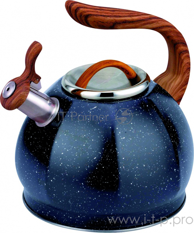 Чайник для плиты TECO TC-122-B, нержавейка, 3,0 л со свистком