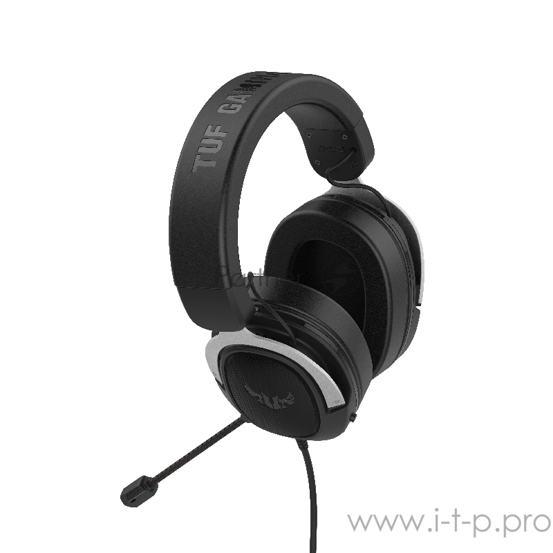 ASUS TUF Gaming H3 Игровые наушники чёрно-серебристые (7.1 виртуально, 50мм, неодимовые магниты, 32 Ом, 20~20000 Гц, микрофон, USB, PC, Mac, PS4, Nintendo Switch, Xbox One, 90YH025S-B1UA00)