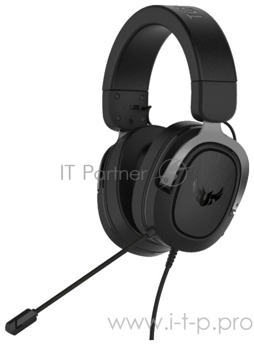 ASUS TUF Gaming H3 Игровые наушники чёрно-серые (7.1 виртуально, 50мм, неодимовые магниты, 32 Ом, 20~20000 Гц, микрофон, USB, PC, Mac, PS4, Nintendo Switch, Xbox One, 90YH028G-B1UA00)