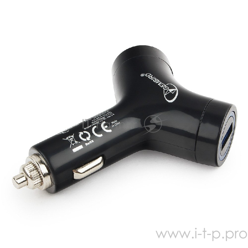 Аксессуар Gembird Адаптер питания MP3A-UC-CAR5 12V-5V 2-USB 2A, черный(MP3A-UC-CAR5)