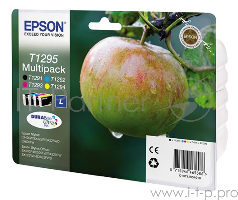Картридж струйный Epson C13T12954010/C13T12954012 черный/голубой/пурпурный/желтый набор карт. для Epson St SX420W/SX425W/SX525WD/SX620FW/
