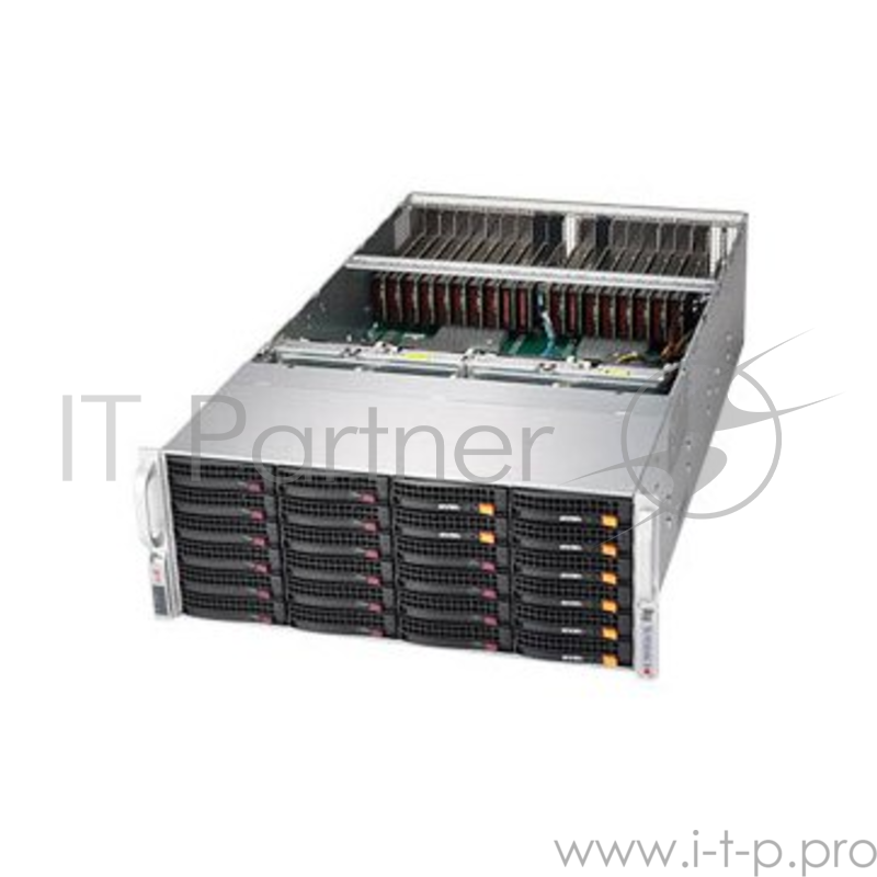 Supermicro server barebone SYS-6049GP-TRT, 4U, Dual Socket P, 24 DIMMs, 20 PCI-E 3.0 x16 support up to 20 single width GPU, 24 Hot-swap 3.5