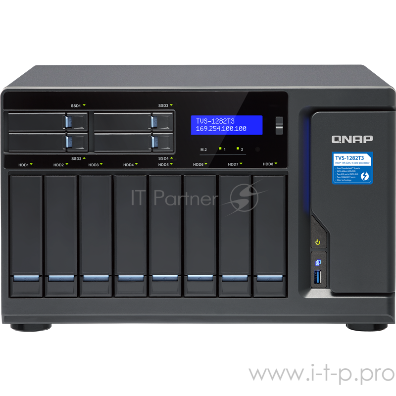 Сетевое хранилище без дисков SMB QNAP TVS-1282T3-i7-64G NAS 8 tray 3,5