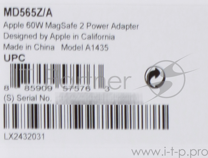 Аксессуар MD565Z/A Apple MagSafe 2 Power Adapter - 60W (MacBook Pro 13-inch with Retina display)