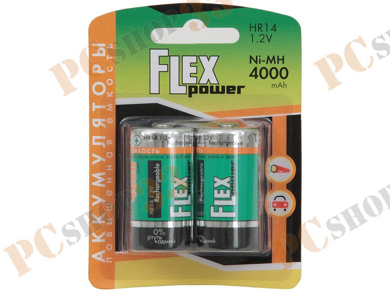Аккумулятор Flexpower NMH-HR14-4000-B2 1.2В 4000мАч Ni-MH C (2шт./уп.)