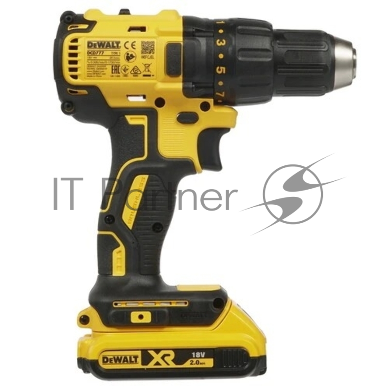 Аккумуляторная безударная бесщеточная дрель - шуруповерт XR DEWALT DCD777D2T-QW