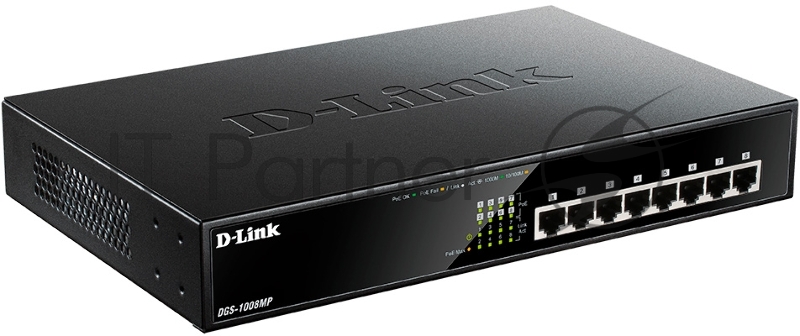 Коммутатор D-Link DGS-1008MP/B1A 8G 8PoE 125W неуправляемый