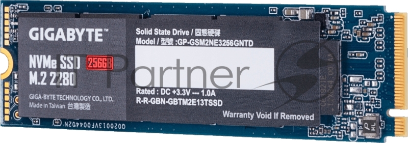 M.2 2280 256GB Gigabyte Client SSD GP-GSM2NE3256GNTD PCIe Gen3x4 with NVMe, 1700/1100, IOPS 180/250K, MTBF 1.5M, 3D TLC, 300TBW, NVMe 1.3, RTL
