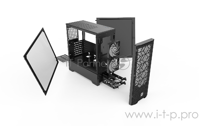 Корпус MetallicGear NEO Air Black, RGB LED Fans, боковая панель Tempered Glass, Mid-Tower