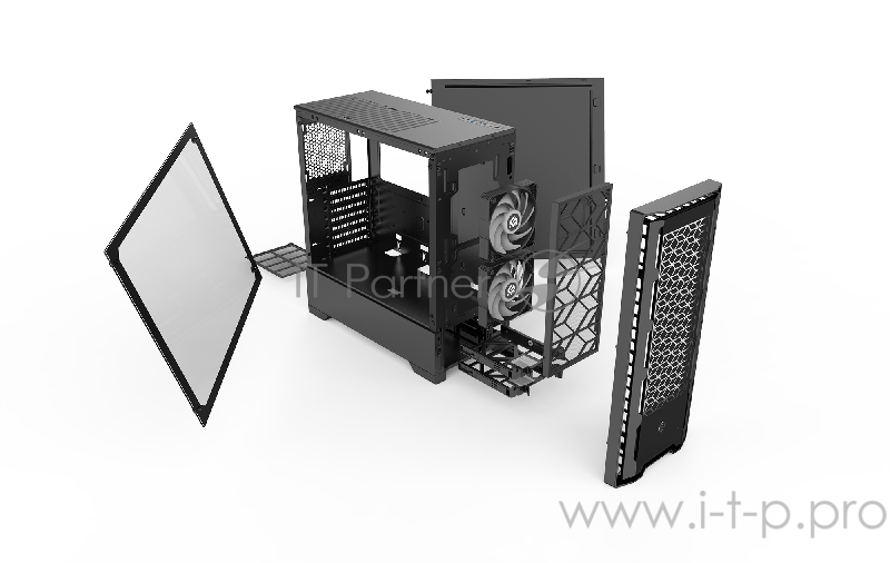 Корпус MetallicGear NEO G Black, ARGB LED Fans, фронтальная и боковая панели Tempered Glass, Mid-Tower