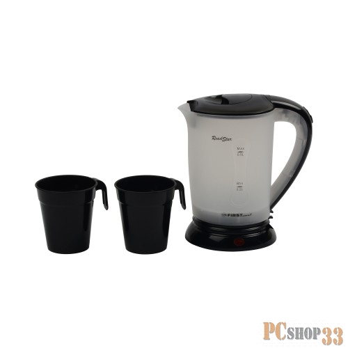 Чайник дорожный FIRS FA-5425-2-BA, пластиковый, дисковый, 0.5 л, 2 чашки