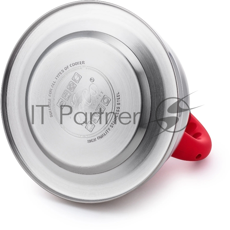 106R-TC Чайник TECO, 3,0 л, со свистком, нерж.сталь, капсульное дно, силиконовая цветная ручка