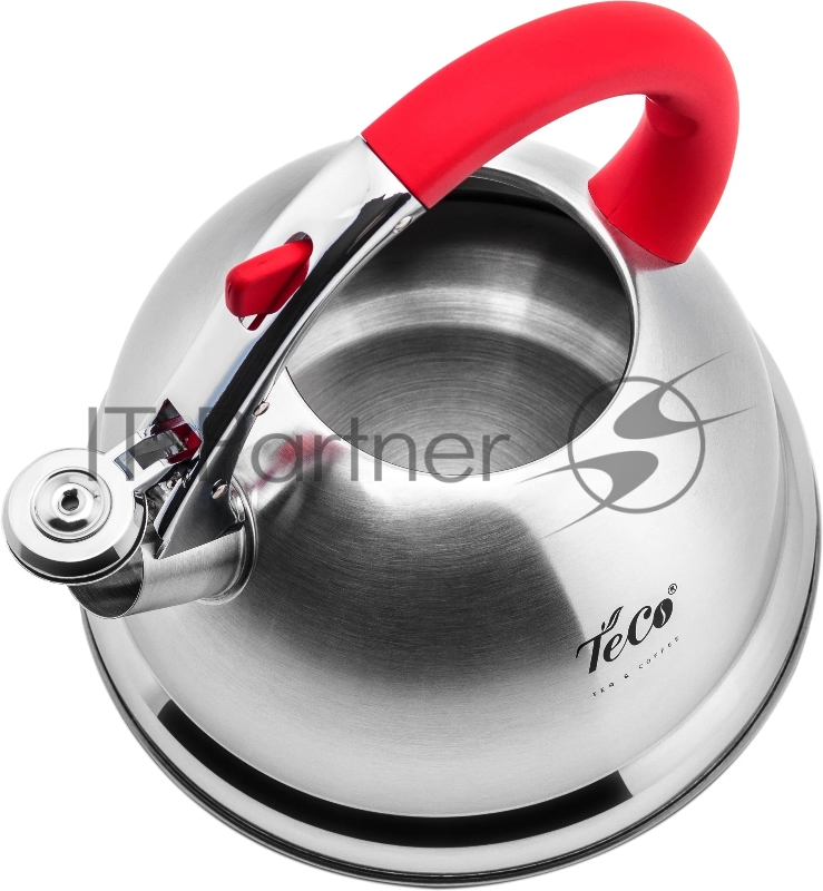 106R-TC Чайник TECO, 3,0 л, со свистком, нерж.сталь, капсульное дно, силиконовая цветная ручка