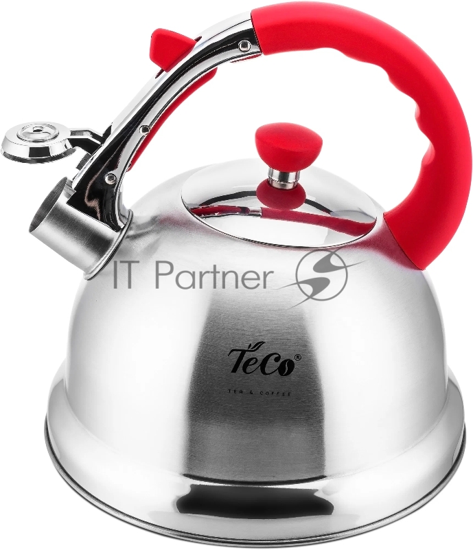 106R-TC Чайник TECO, 3,0 л, со свистком, нерж.сталь, капсульное дно, силиконовая цветная ручка