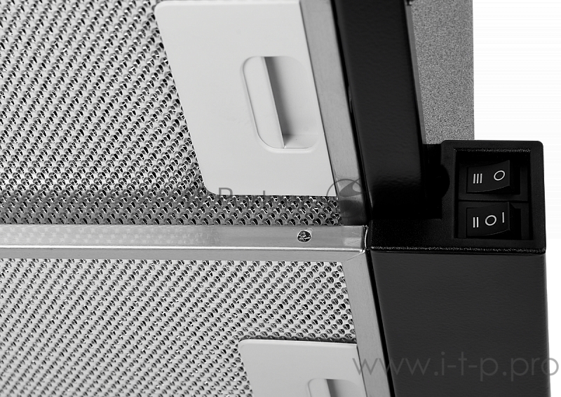 Встраиваемая вытяжка Kuppersberg SLIMLUX IV 60 GB, ширина 60 см, отвод/рециркуляция, 550 м3/час, механическое управление, 3 скорости, светодиодное освещение 2х4 Вт, металлические жироулавливающие фильтры, угольный фильтр(опция), цвет черный/панель ст