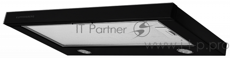 Встраиваемая вытяжка Kuppersberg SLIMLUX IV 60 GB, ширина 60 см, отвод/рециркуляция, 550 м3/час, механическое управление, 3 скорости, светодиодное освещение 2х4 Вт, металлические жироулавливающие фильтры, угольный фильтр(опция), цвет черный/панель ст
