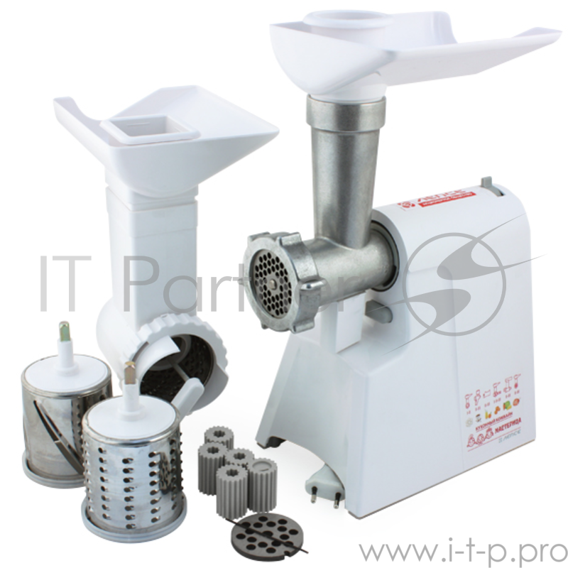 Мясорубка Мастерица КЭМ-02, г. Киров, с овощерезкой, производительность 40 кг/час, 3 скорости, максимальная мощность 600 Вт